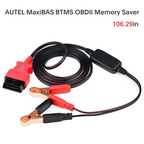 Autel MaxiBAS BTMS Memory Saver OBDII Battery Tester Preserves Vehicle Codes, Maintain Data Surge Protection, Attaches to 12 Volt Backup Battery