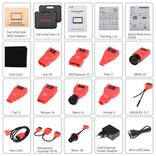 [Weekly Sale][Ship from US/UK/EU] Autel MaxiDAS DS808K Full System Diagnostic Tool with OBD1 Cables and Adapters Support Injector Coding