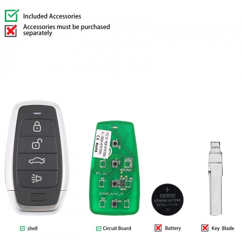[In Stock] AUTEL MAXIIM IKEY Standard Style IKEYAT004CL 4 Buttons Independent Smart Key (Panic/ Trunk) 10pcs/lot