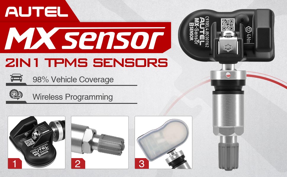 Autel MX-Sensor 433 315mhz 2in1 Universal Tire Pressure Programming Screw-In4PCS 