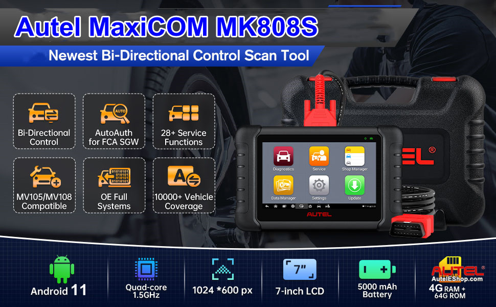 2023 Autel MaxiCOM MK808S MK808Z Android 11 Full System Diagnostic