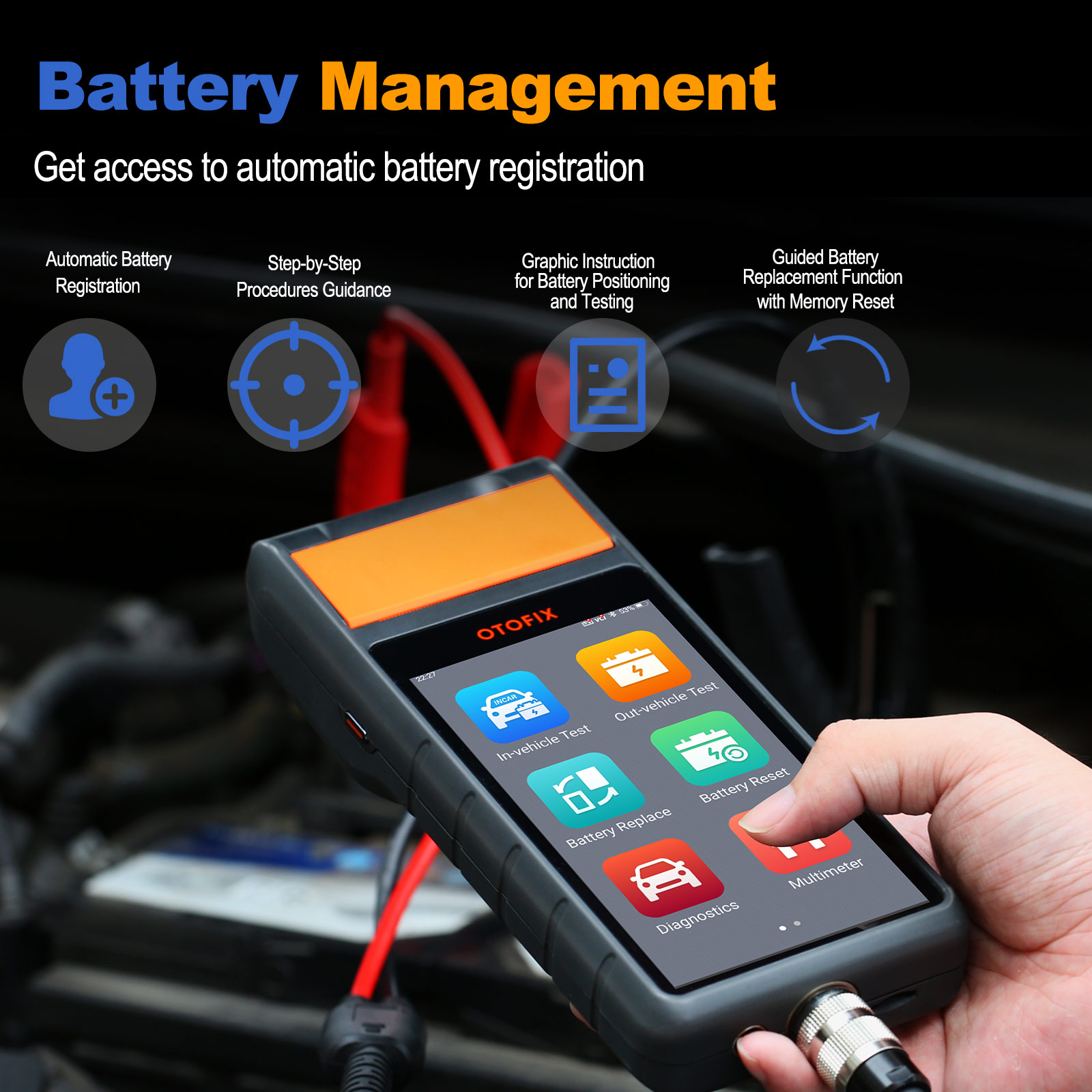 OTOFIX BT1 Battery Tester with OBDII VCI and Battery Registration