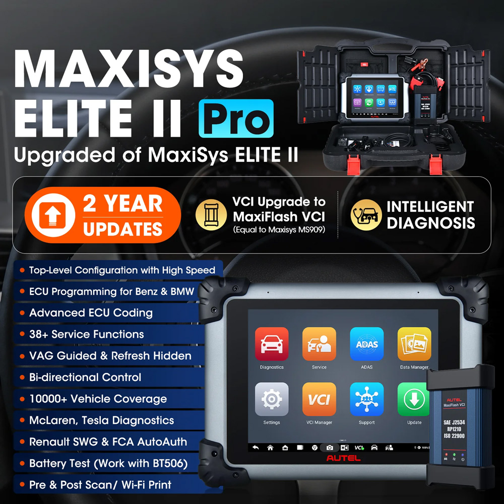 2024 Autel MaxiSys Elite II Pro with MaxiFlash VCI Support SCAN VIN and  Pre&Post Scan
